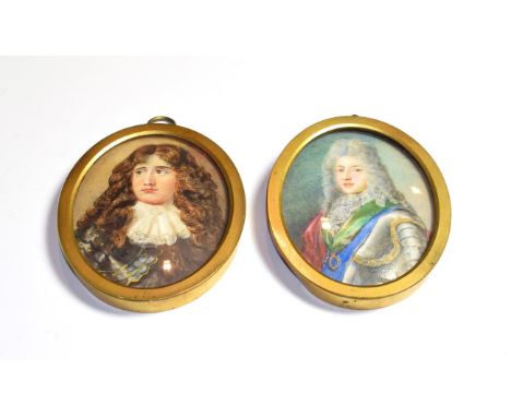 British School (19th century) a pair of portrait miniatures on porcelain depicting Viscount Dundee and King James III &amp; V