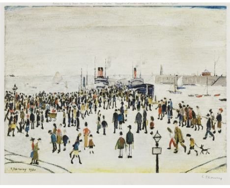Laurence Stephen Lowry R.A. (British, 1887-1976)Ferry Boats Offset lithograph in colours, 1972, on wove paper, signed in penc