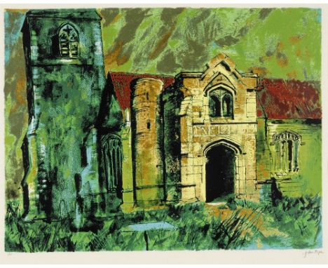 John Piper C.H. (British, 1903-1992)Holme, Nottinghamshire (Levinson 373) Screenprint in colours, 1985, on wove paper, signed