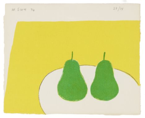 William Scott R.A. (British, 1913-1989)Green Pears (Archeus 51) Lithograph in colours, 1974, on wove paper, signed, dated and