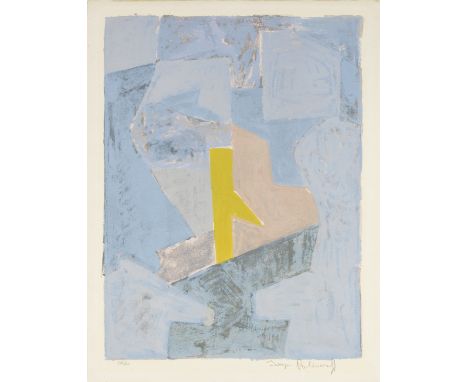 Serge Poliakoff (Russian/French, 1900-1969)Composition in Blue, Yellow and Red (Poliakoff/Schneider 18) Lithograph in colours