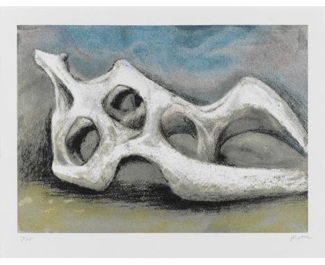 Henry Moore O.M., C.H. (British, 1898-1986)Reclining Figure Bone (Cramer 652) Lithograph in colours, 1982-84, on BFK Rives wo