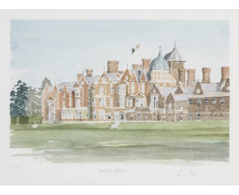 HM King Charles III (British, born 1948)Sandringham Lithograph in colours, 1991, on Somerset wove paper, signed, titled, date