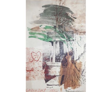 Robert Rauschenberg (American, 1925-2008)Earth Day 1990 (see Gemini 1447) Offset lithograph in colours, 1990, on wove paper, 