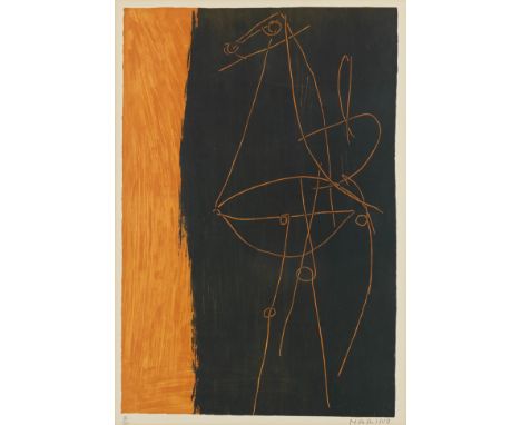 Marino Marini (Italian, 1901-1980)Composizione (Guastalla L53) Lithograph in colours, 1955, on Arches wove paper, signed and 