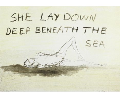 Tracey Emin (British, born 1963)She Lay Down Lithograph in colours, 2011, on Somerset Velvet paper, signed, titled, dated and
