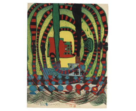 Friedensreich Hundertwasser (Austrian, 1928-2000)Seereise II Lithograph in colours, 1967, on wove paper, signed, dated and nu