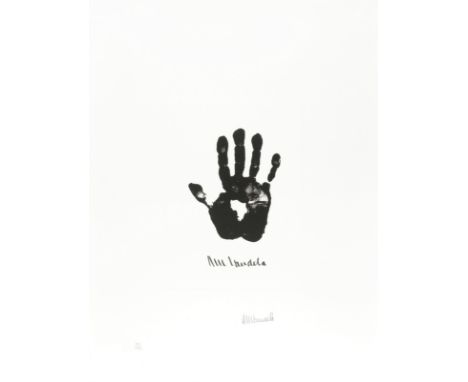 Nelson Rolihlahla Mandela (South African, 1918-2013)Hand of Africa (Right Hand), from Impressions of Nelson Mandela Lithograp