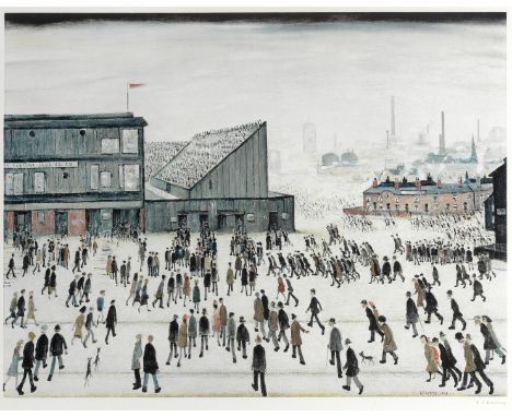 Laurence Stephen Lowry R.A. (British, 1887-1976)Going to the Match Offset lithograph in colours, 1972, on wove paper, signed 