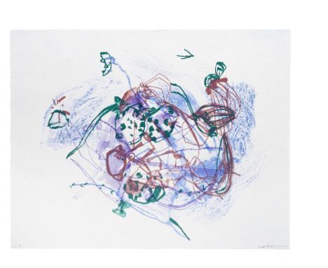 Jadé Fadojutimi (British, born 1993)A Tidal Wave of Perception Lithograph in colours, 2021, on wove paper, signed and numbere