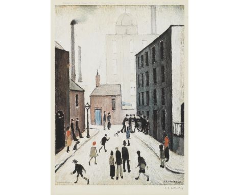 Laurence Stephen Lowry R.A. (British, 1887-1976)Industrial Scene Offset lithograph in colours, 1974, on wove paper, signed in