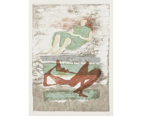 Henry Moore O.M., C.H. (British, 1898-1986)Two Reclining Figures on a Striped Background, from Reclining Figures (Cramer 239)