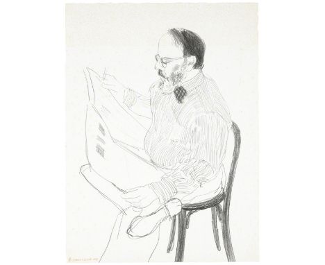 David Hockney R.A. (British, born 1937)Henry Reading the Newspaper, from Friends (Scottish Arts Council 197) Lithograph, 1976