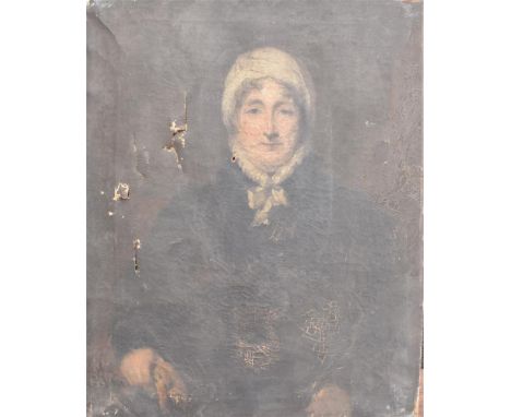 AFTER SIR THOMAS LAWRENCE (1769–1830) Portrait of Mary Coppendale, Mrs Joseph May Oil on canvas 92cm x 71cm Condition Report 