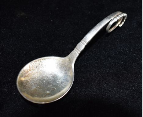 A GEORGE JENSEN SILVER CADDY SPOON Pattern no 41 with London import hallmarks for 1932 George Jensen Markers mark and oval do