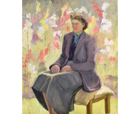 RACHEL ANN LE BAS, N.E.A.C., R.E. (ENGLISH, 1923-2020)  Portrait of a Seated Female,   oil on canvas, unsigned, 76.5cm x 63.5