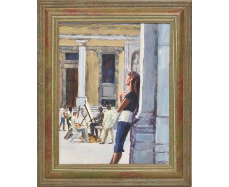 Sheila Vaughan (British, 21st century), ‘The Portrait Painter’. oil on hardboard, signed and dated lower right ‘SAM ‘07’, lab