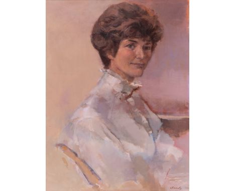 Frederick Sands R.I. (British, 1916-1992), Portrait of Mrs Sonia Hamon. * oil on canvas, signed lower right “Sands”, framed. 