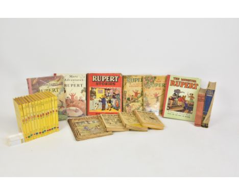 A large collection of Vintage Rupert hardback books, annuals and comics, approximately 104, various dates, predominantly 1930