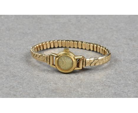 A vintage 18ct gold cased Piaget ladies wrist watch, late-1950s, manual wind (not currently running), champagne dial with gil