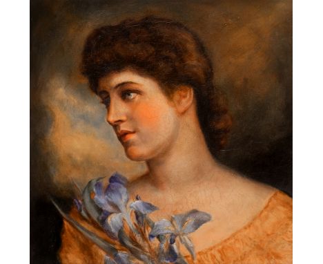 English School (late 19th century), Portrait of Lillie Langtry (Jersey, 1853-1929) Oil on canvas, 17 ½ x 17 ½in. (445 x 445cm