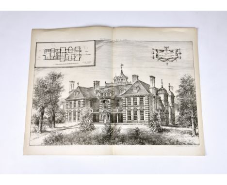 The design for Saumarez Park Manor, Guernsey by the architect Ernest Newton, titled ‘House at Guernsey for The Honble. J. Sau
