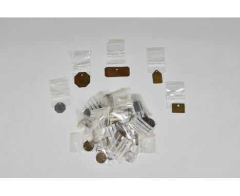 Mining interest - An assorted collection of fifty Colliery and associated brass and white metal tokens and checks, Starting '