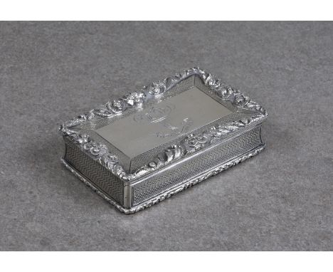 Henderson Baronetcy interest - A George IV silver snuff box, Nathaniel Mills, Birmingham, 1829, of large proportions, rectang