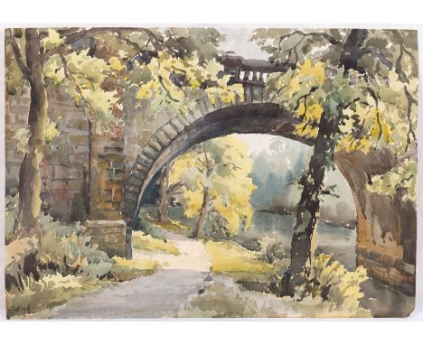 Keith Burtonshaw (British 1930-2008), The Bridge. watercolour, signed and dated lower left ‘ K Burtonshaw 1967’, unframed. 15
