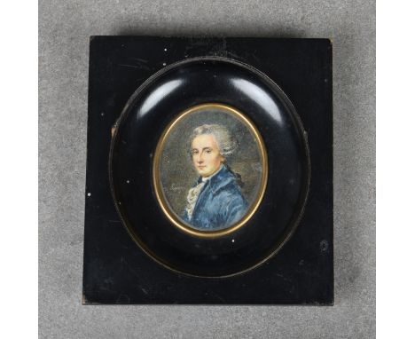 Altea Luzi (Italian, early 20th century), a portrait miniature of an 18th century gentleman, oval watercolour, signed centre 