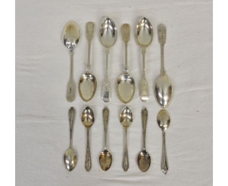 A set of six Elizabeth II silver bright cut teaspoons, Francis Howard, Sheffield 1973, one engraved 50th anniversary and Jers