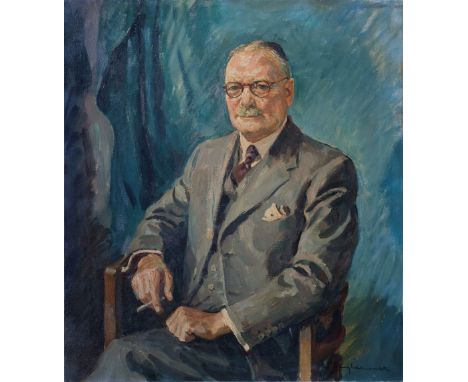 Walter Langhammer (Austrian, 1905-1977), Portrait of a Gentleman with a Cigarette. oil on canvas, signed lower right ‘W Langh