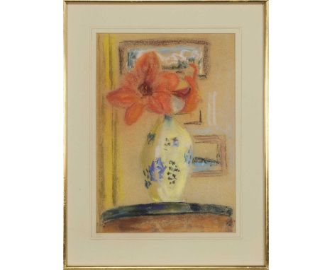 * PAUL LUCIEN MAZE (ANGLO-FRENCH 1887 - 1979),STILL LIFE WITH RED LILIESpastel on paper, signedimage size 37cm x 26cm, overal