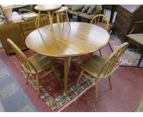 Blonde elm Ercol dining table & 4 chairs