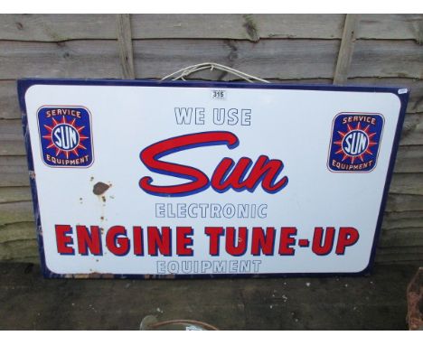 Large enamelled motor sign 'Sun - Engine Tune-Up'