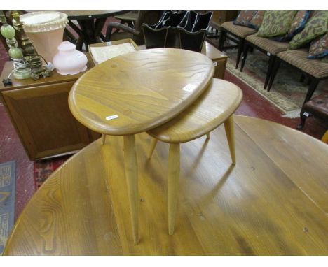 Blonde elm Ercol nest of 2 tables