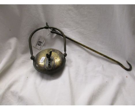 Hanging brass oil lamp