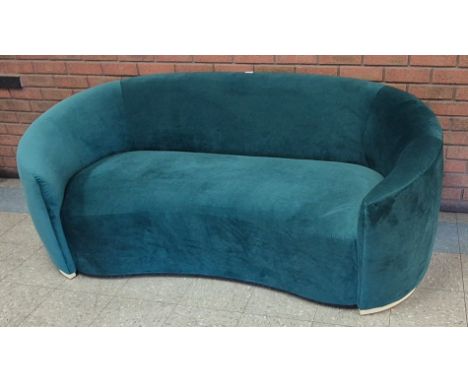 A Scandinavian style teal fabric sofa 