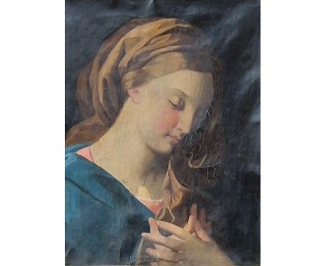 A portrait of the Virgin Mary, oil on canvas, framed