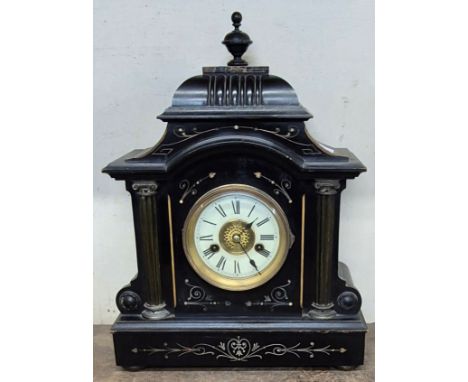 An early 20th Century German H.A.C. ebonised mantle clock 