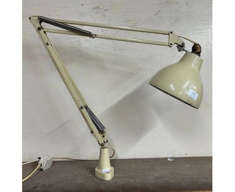 An industrial enamelled machinists anglepoise lamp 