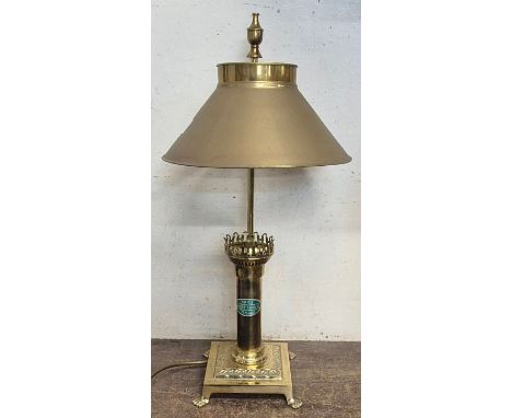 A brass carriage lamp, bearing Orient Express label