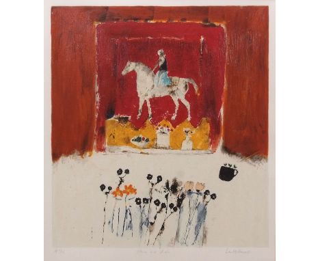 AR LEO MCDOWELL (1936-2011) "Horse and rider" screen print, signed, numbered 6/25, inscribed "AP" and further inscribed with 