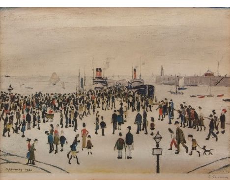 AR LAWRENCE STEPHEN LOWRY, RA (1887-1976) "Ferry Boat" coloured print, published 1972 by Venture Prints Ltd, signed in pencil