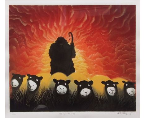 AR MACKENZIE THORPE (born 1956) "Out of the Sun" coloured print, signed, numbered 274/300 and inscribed with title in pencil 