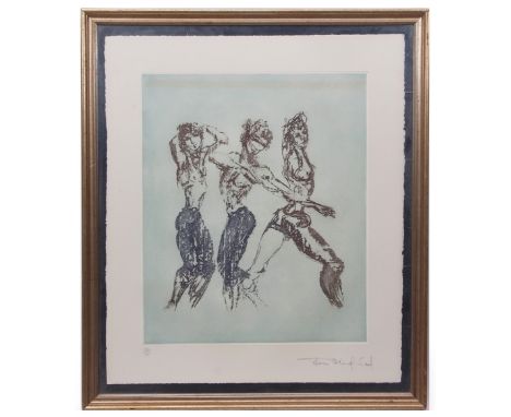 AR TOM MERRIFIELD (born 1932) "Ballerinas" coloured print, signed and numbered 122/125 in pencil to lower margin 54 x 44cms 