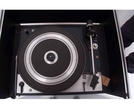 Dual 1219 record deck (this has been mounted directly on to the upper shelf of a Hi-Fi stacking cabinet), together with a Dua