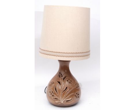 West German pottery lamp and shade  