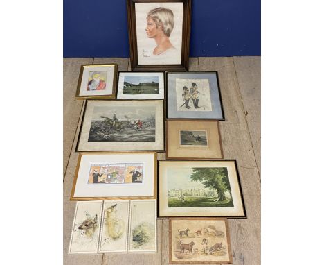 Quantity of general pictures, to include a Contemporary tree landscape possibly by Helen Lessore oil on board , in light colo