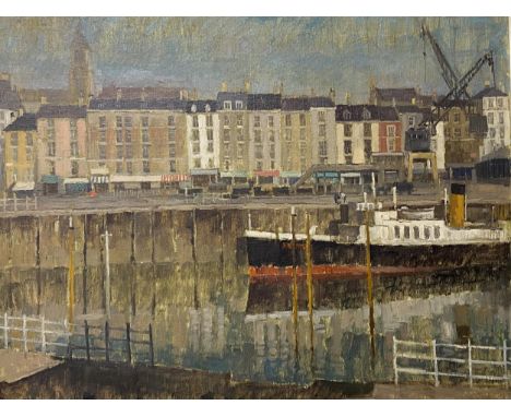 MICHAEL CADMAN, oil on board, C20th steam boat on a river, signed and dated lower right Michael Cadman 1964, in light coloure
